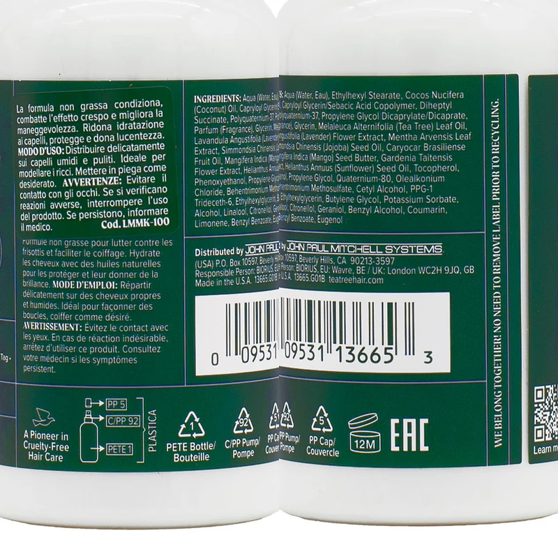Paul Mitchell Tea Tree Lavender Mint Moisture Milk 100ml - latte idratante per ricci e onde