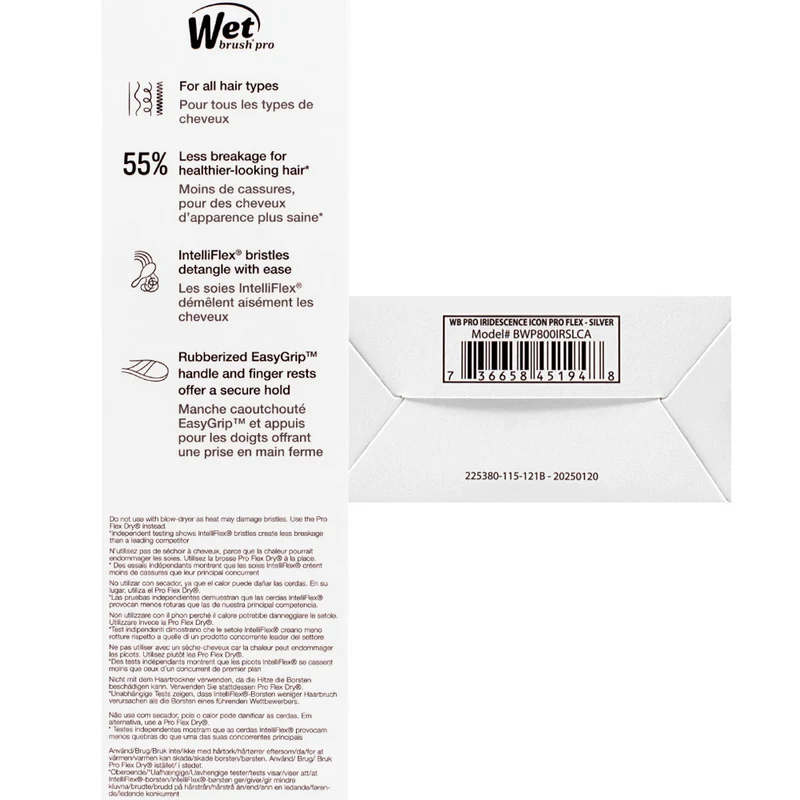 WetBrush Flex Dry Iridiscent Icon Silver - spazzola flessibile