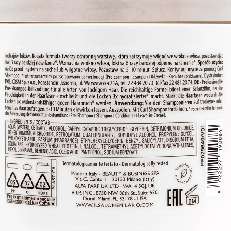 Alfaparf Milano Il Salone Curls Pre-Shampoo Treatment 500ml - trattamento pre shampoo capelli ricci