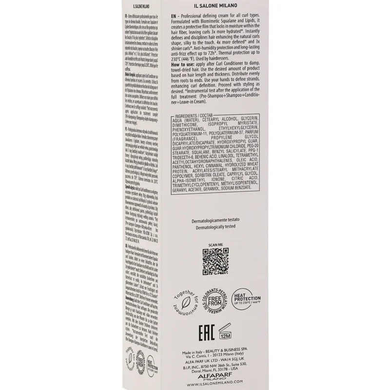Alfaparf Milano Il Salone Curls Defining Cream 200ml - crema definizione capelli ricci