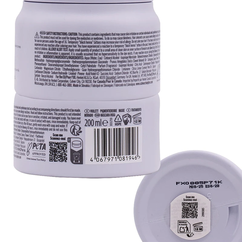 Schwarzkopf BlondMe Bond Repair Purple Mask 200ml - maschera viola riparatrice