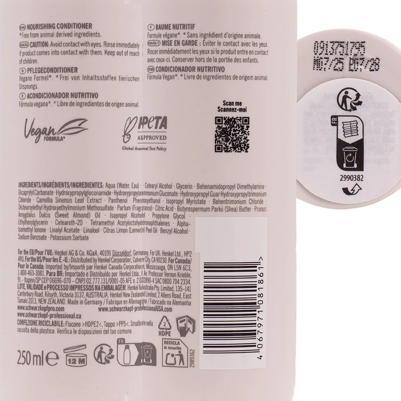 Schwarzkopf BlondMe Bond Repair Nourishing Conditioner 250ml - balsamo nutriente riparatore