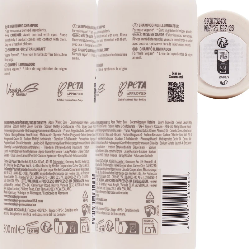 Schwarzkopf BlondMe Bond Repair Brightening Shampoo 300ml - shampoo illuminante