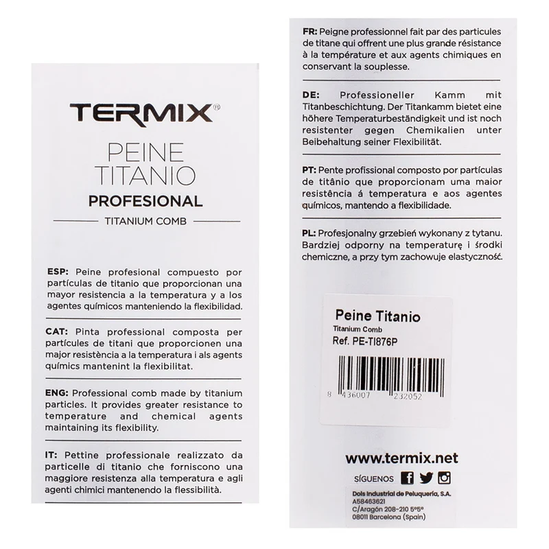 Termix Professional Titanium Comb - pettine in titanio
