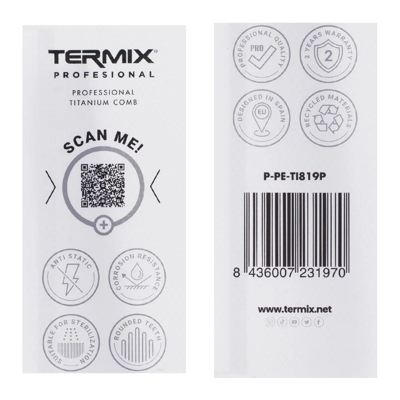 Termix Pettine Titanio da Taglio - pettine professionale resistente e flessibile