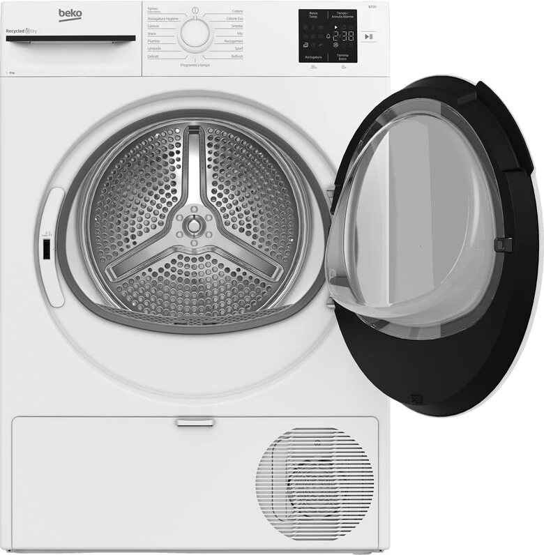 Beko BMT83EW 8kg, Classe D, Linea Estetica NX, motore asincrono, Display digitale, colore Bianco, oblò Bianco