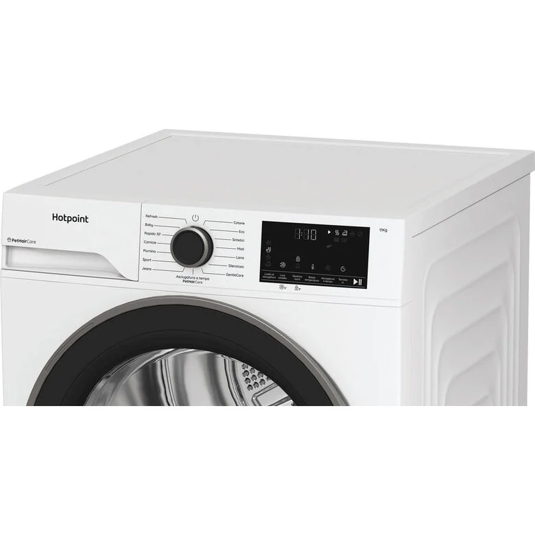 Hotpoint Ariston HPT 113D BS IT, Capacità 11kg, classe D, EasyIron, PetHair Removal | Profondità mobile 60cm