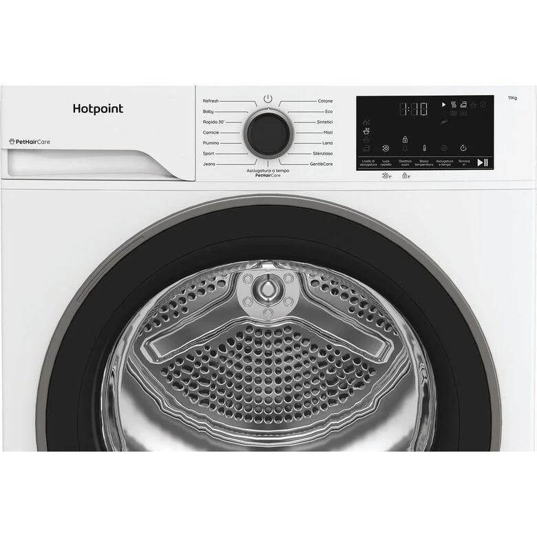 Hotpoint Ariston HPT 113D BS IT, Capacità 11kg, classe D, EasyIron, PetHair Removal | Profondità mobile 60cm