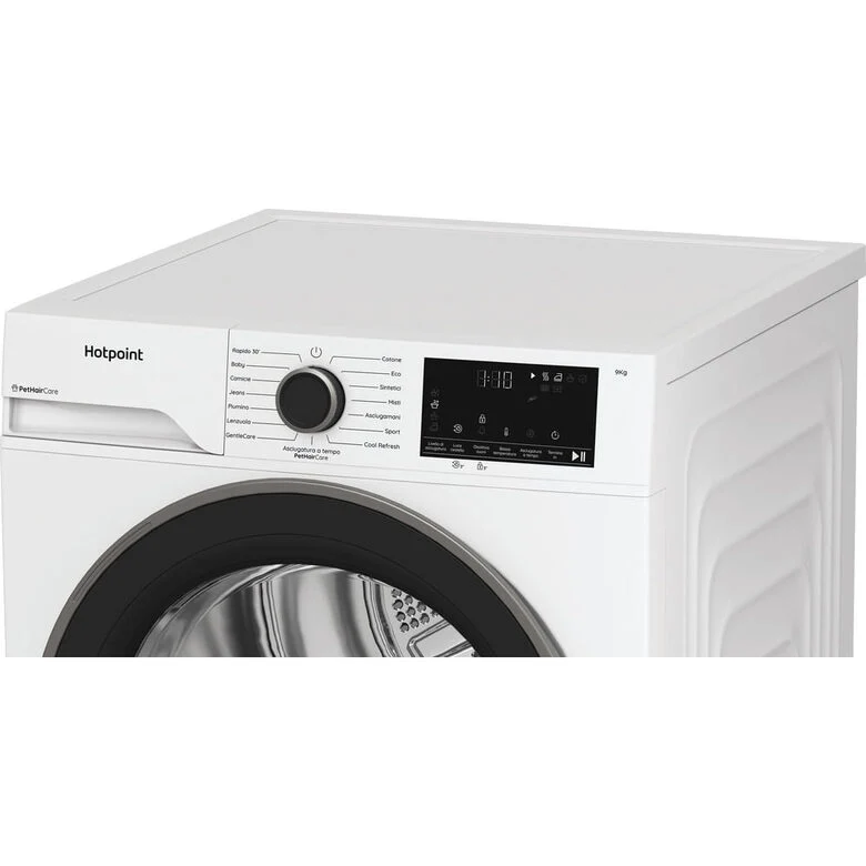 Hotpoint Ariston HPT 93D BS IT, Capacità 9kg, classe D, EasyIron, Slim, PetHair Removal