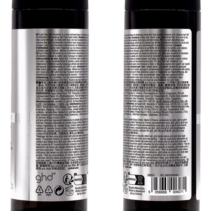 Ghd Rehab Fine Hair Thickener 95ml - trattamento volumizzante capelli fini senza risciacquo