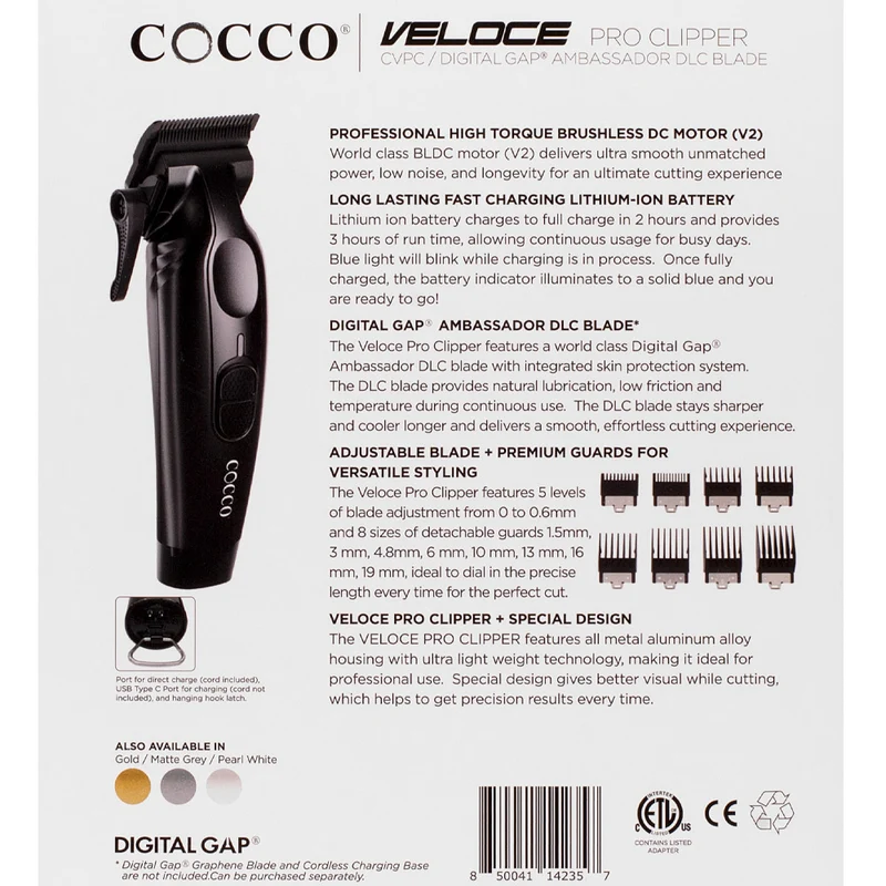Cocco Veloce Pro Clipper Matte Black - tagliacapelli