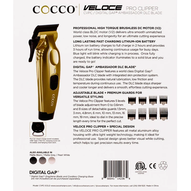 Cocco Veloce Pro Clipper Gold - tagliacapelli