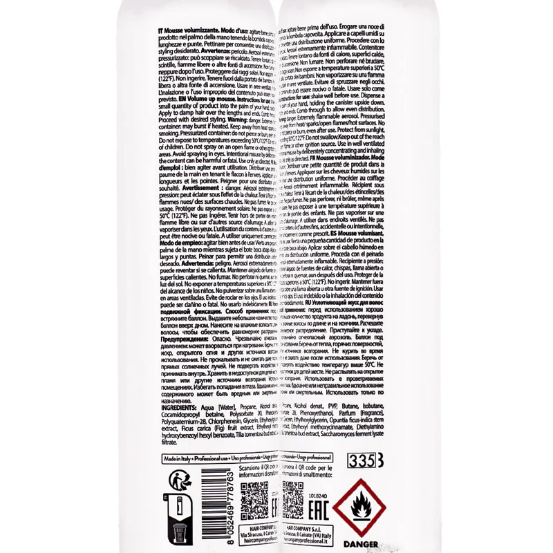 Hair Company Inimitable Style Density3 Volume Up Mousse 250ml – schiuma volumizzante per capelli fini