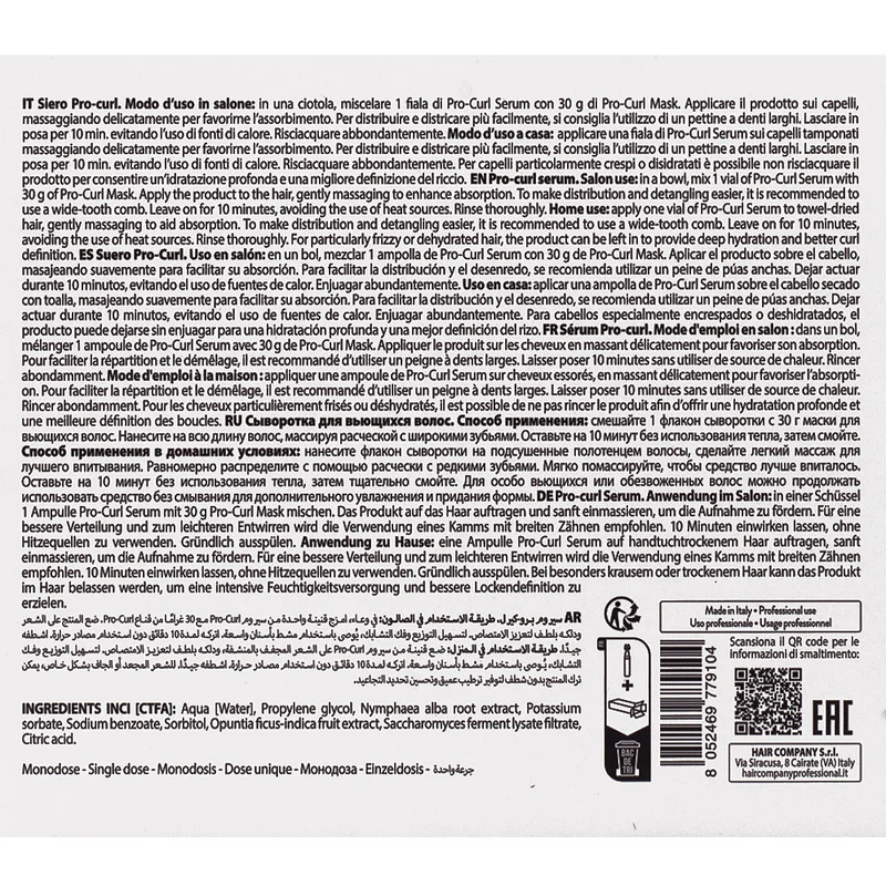 Hair Company Inimitable Style Pro-Curl Serum 24x7ml – siero definizione ricci e anti crespo