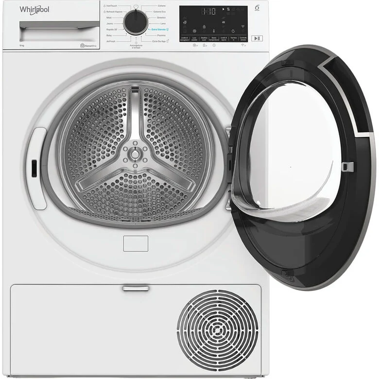 Whirlpool C WD R49M WBS IT Asciugatrice A Libera Installazione 9 Kg, Pompa Di Calore, Tecnologia 6° Senso, Quiet Mode, Classe C, Bianco
