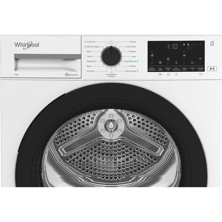 Whirlpool C WD R49M WBS IT Asciugatrice A Libera Installazione 9 Kg, Pompa Di Calore, Tecnologia 6° Senso, Quiet Mode, Classe C, Bianco