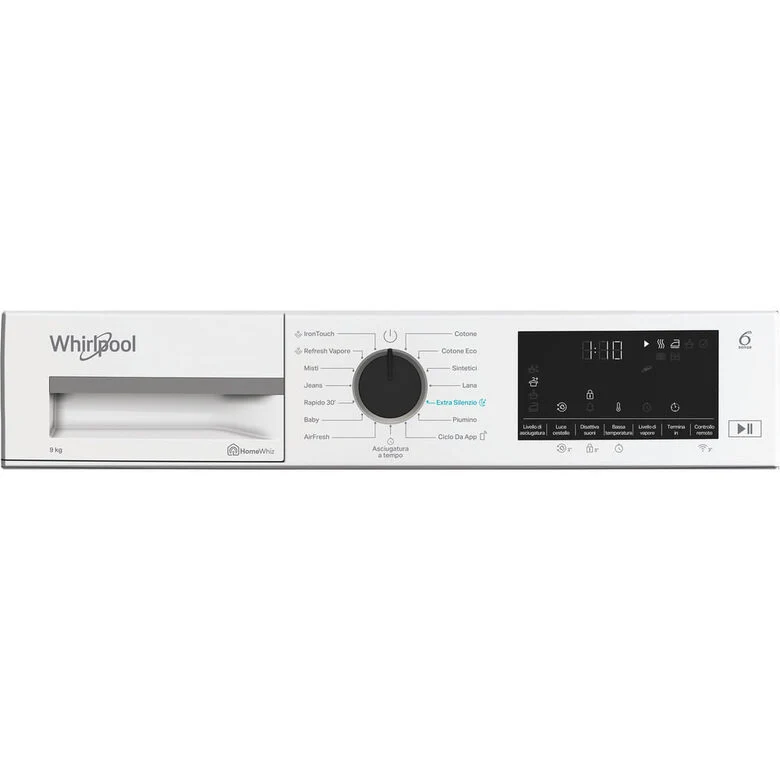 Whirlpool C WD R49M WBS IT Asciugatrice A Libera Installazione 9 Kg, Pompa Di Calore, Tecnologia 6° Senso, Quiet Mode, Classe C, Bianco