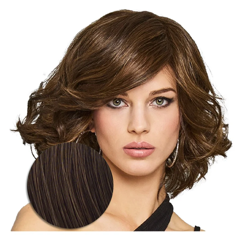 Hairdo Bombshell Bob Parrucca Castano Medio Ramato - parrucca taglio medio