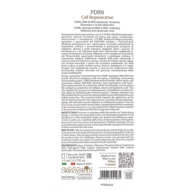 SkinSystem PDRN Cell Regenerative 5 fiale - trattamento antiaging