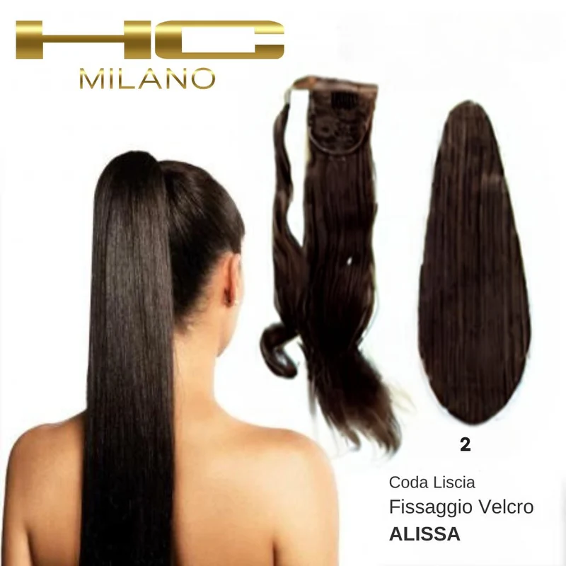 HC MILANO CODA ALISSA FIBRA SINTETICA LISCIA CON VELCRO