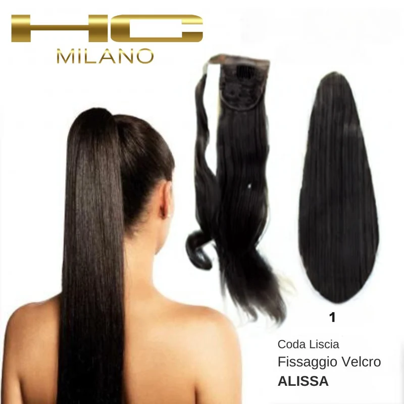 HC MILANO CODA ALISSA FIBRA SINTETICA LISCIA CON VELCRO