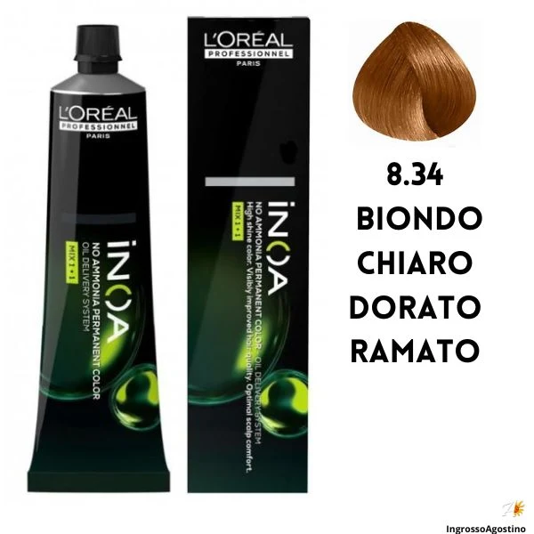 Inoa Tintura 60ml L'Oreal 8.34 Biondo Chiaro Dorato Ramato