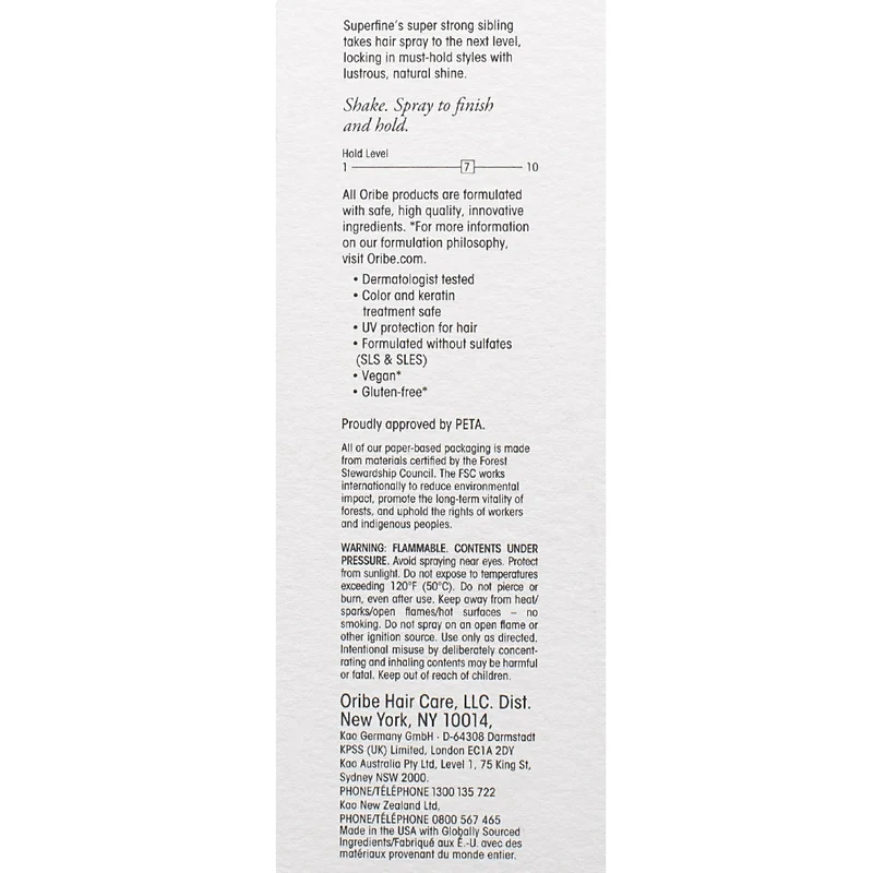 Oribe Superfine Strong Hair Spray 309ml - lacca per capelli tenuta forte