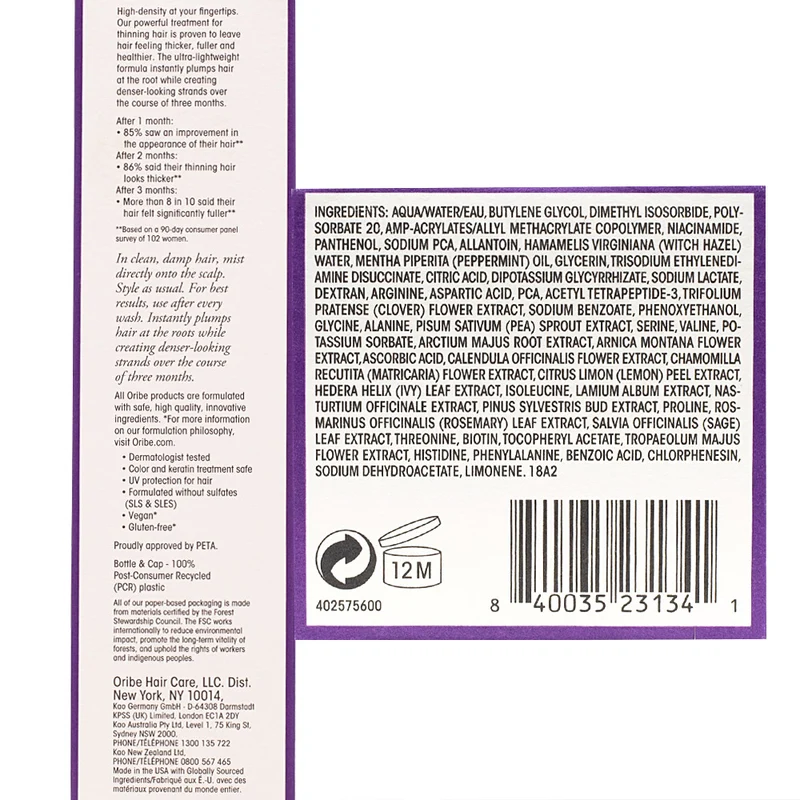 Oribe Serene Scalp Densifying Treatment Spray 125ml - spray ispessente