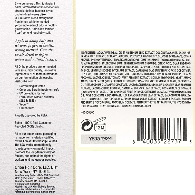 Oribe Hair Alchemy Heatless Styling Balm 150ml - balsamo modellante senza calore