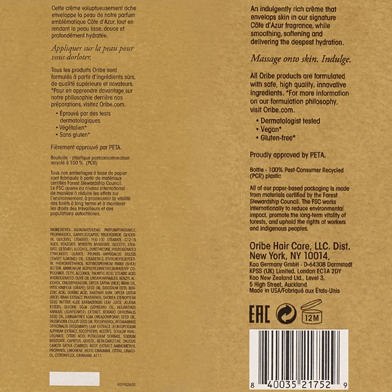 Oribe Côte d'Azur Restorative Body Crème 300ml - crema corpo rigenerante