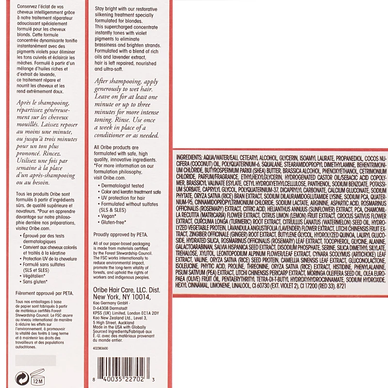 Oribe Bright Blonde Radiance&Repair Treatment 175ml - trattamento per capelli biondi