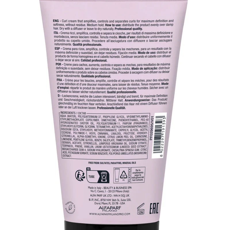 Alfaparf Milano Semi Di Lino Style&Care Twisted Curls 150ml - crema definizione ricci