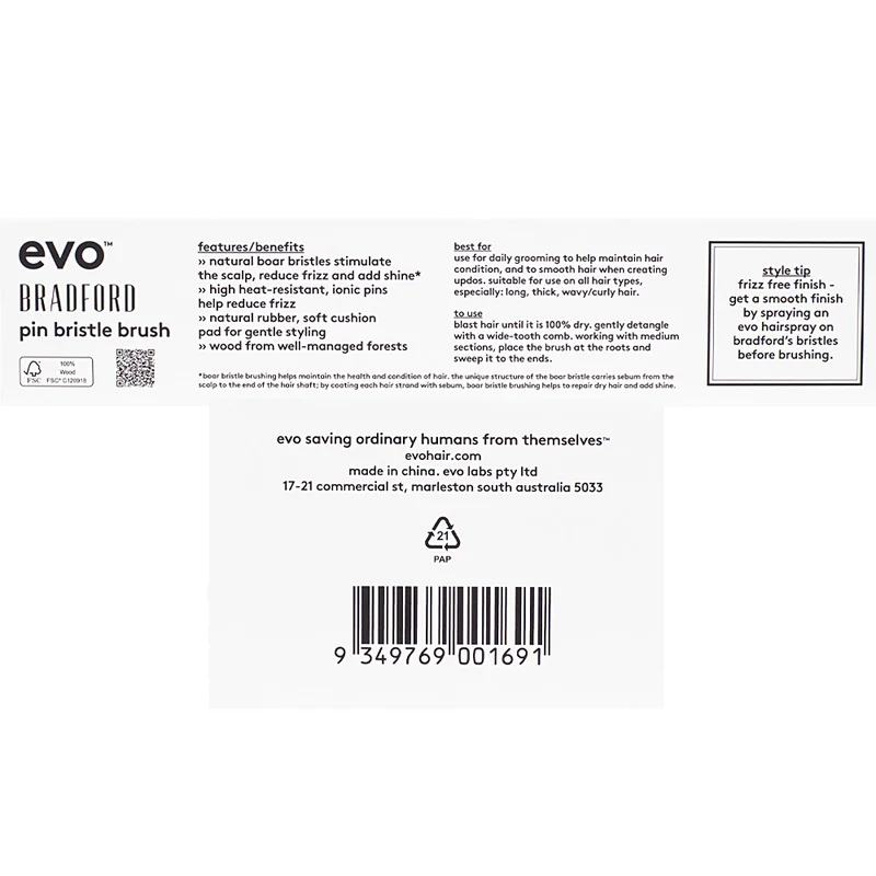 Evo Bradford Pin Bristle Brush - spazzola in setole