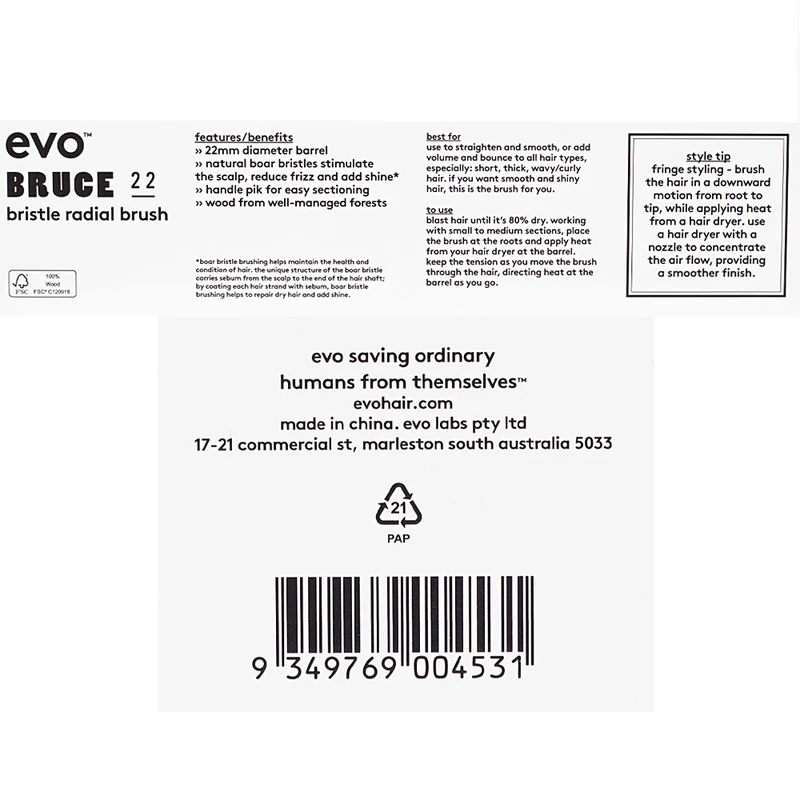 Evo Bruce 22mm Bristle Radial Brush - spazzola in setole