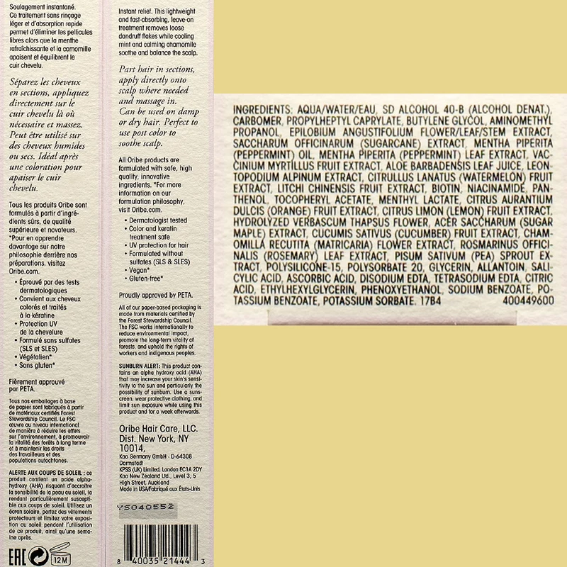 Oribe Serene Scalp Soothing Leave-On Treatment 50ml - siero cute sensibile