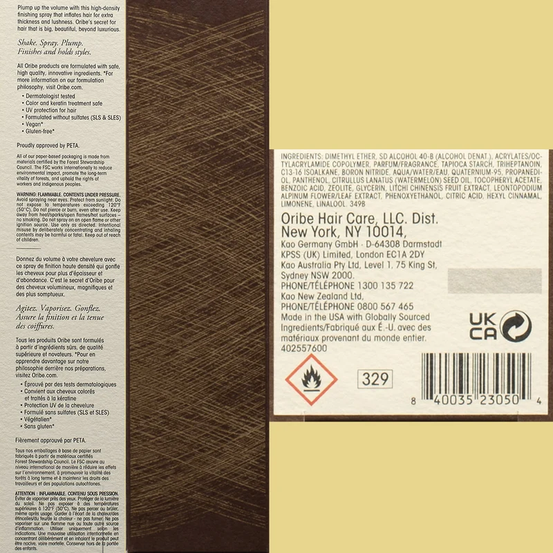 Oribe Styling Thick Dry Finishing Spray 250ml - spray densificante