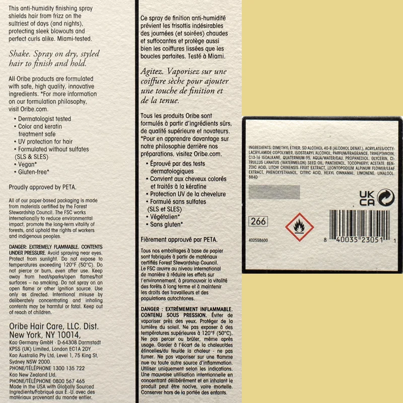 Oribe Impermeable Anti-Humidity Spray 200ml - spray antiumidità