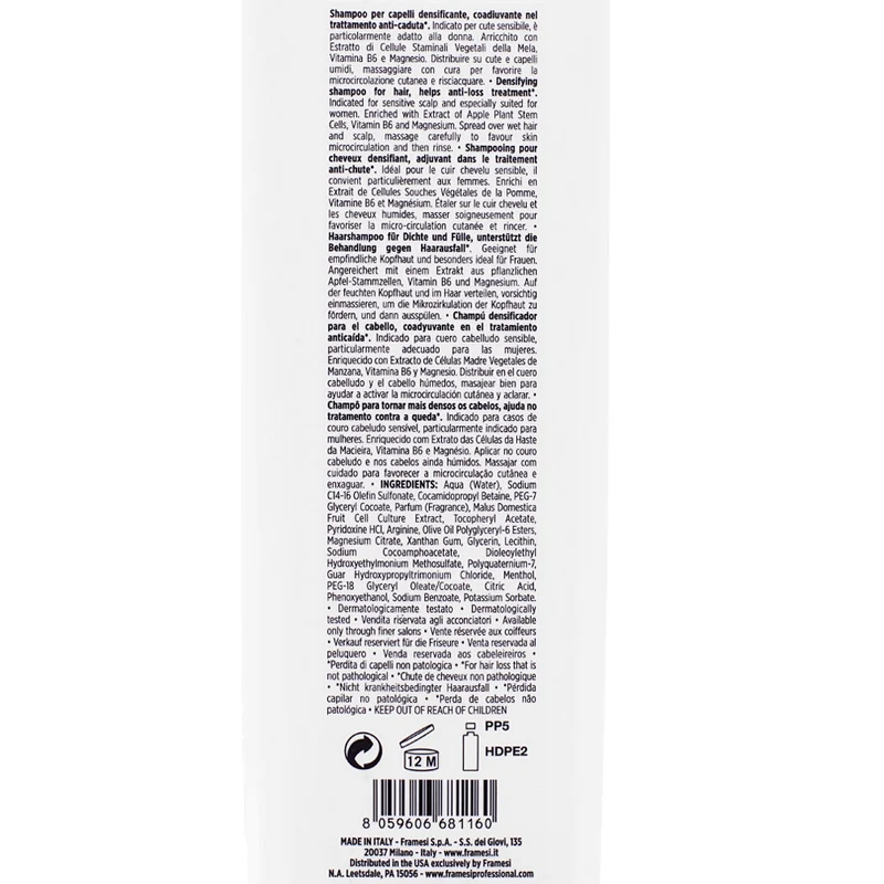Framesi Morphosis Densifying Shampoo 1000ml - shampoo densificante anticaduta