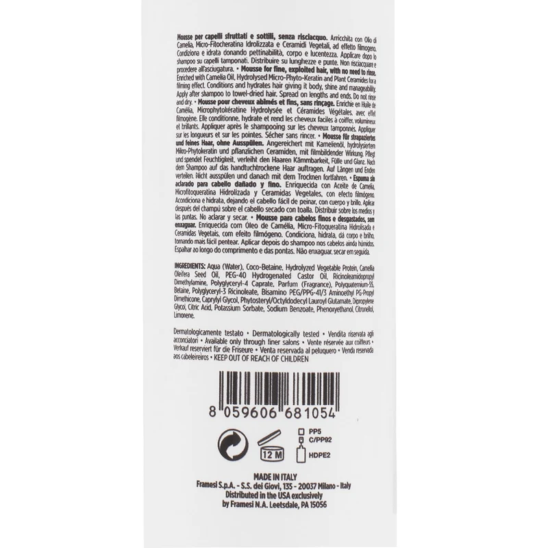 Framesi Morphosis Repair Plumping Mousse 150ml - mousse idratante leave-in