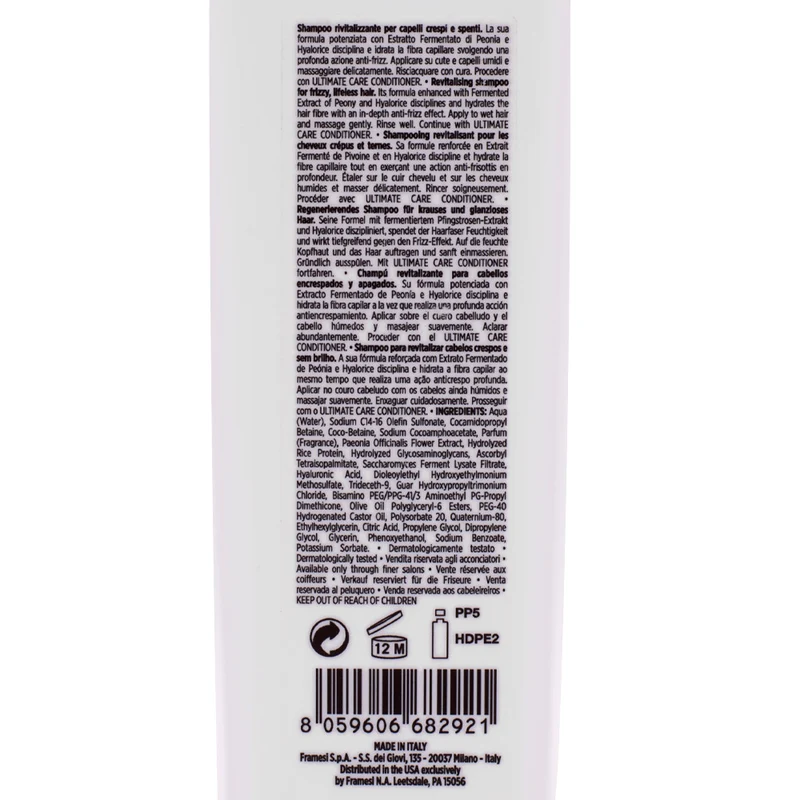 Framesi Morphosis Ultimate Care Shampoo 250ml - shampoo rivitalizzante capelli crespi e spenti