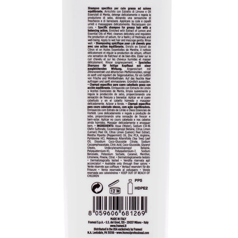 Framesi Morphosis Balance Shampoo 250ml - shampoo riequilibrante cute grassa