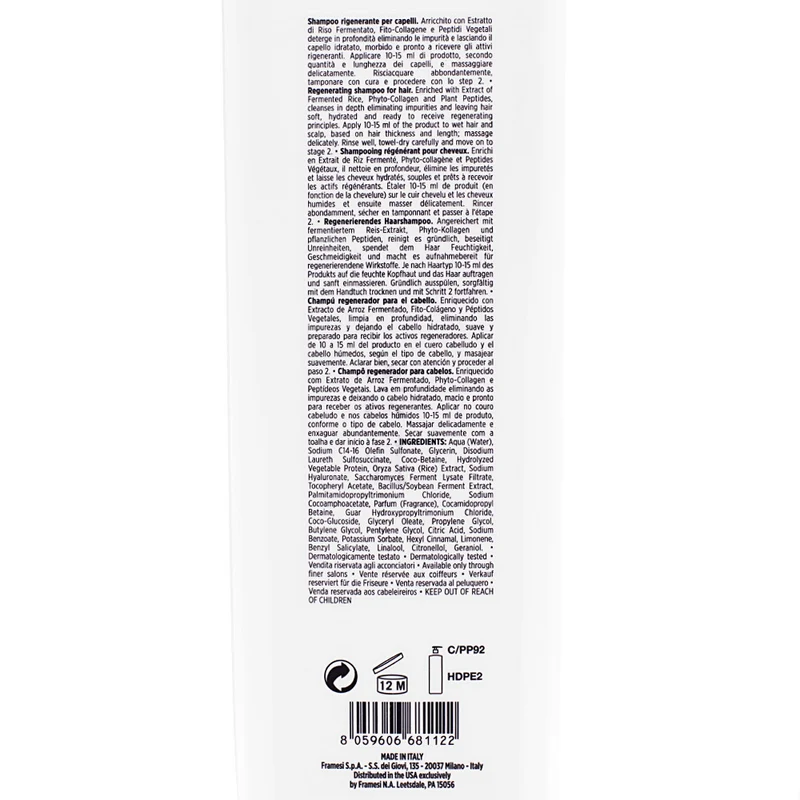 Framesi Morphosis Restructure Revitalizing Shampoo Step 1 1000ml - shampoo rigenerante