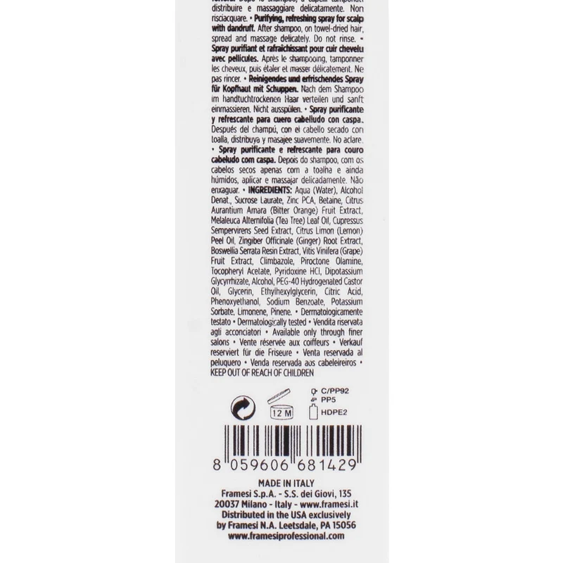 Framesi Morphosis Purifying Spray 100ml - spray purificante anti forfora