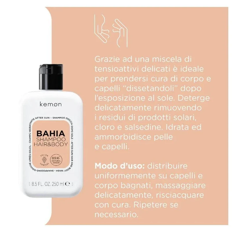 Kemon Bahia Shampoo Hair & Body shampoo doccia dopo sole 250ml