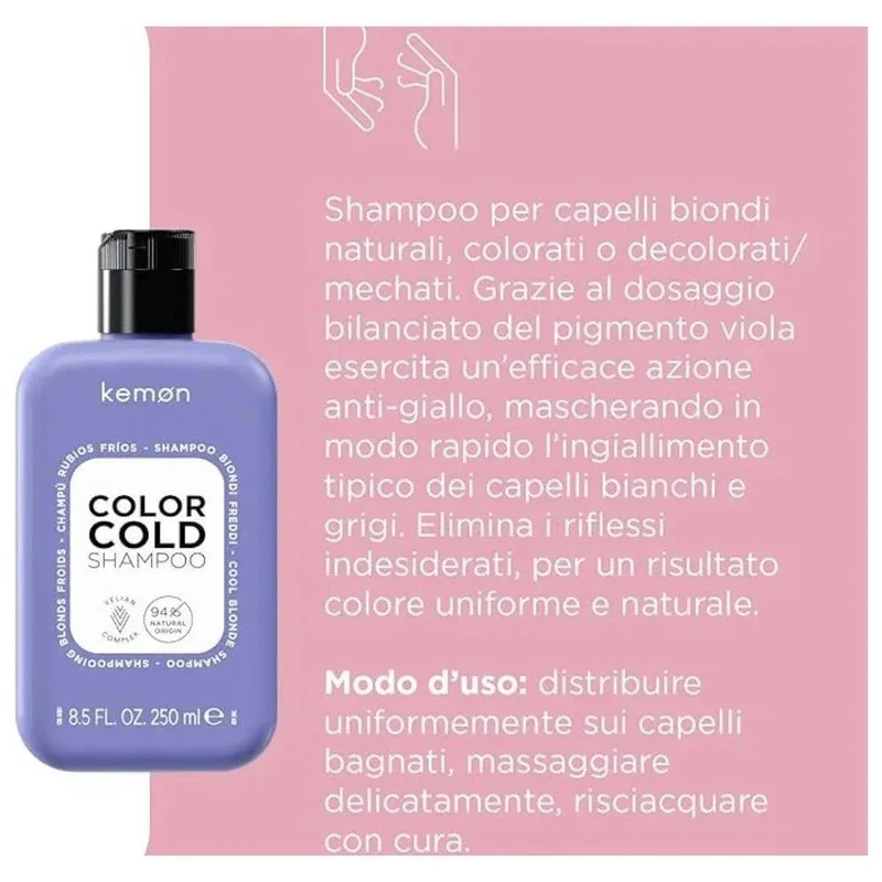 Kemon Color Cold Shampoo capelli biondi 250ml
