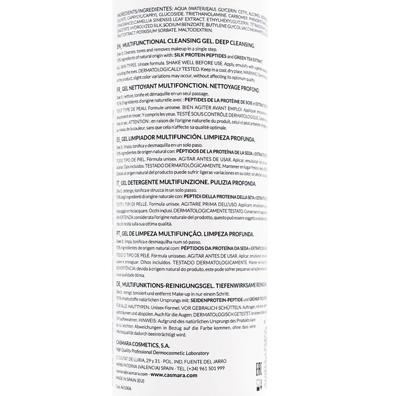 Casmara Cleanser 3 in 1 Deep Cleanser 500ml - gel detergente viso 3in1