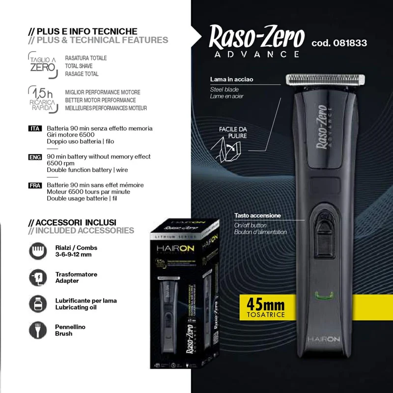 HAIRON REGOLACAPELLI RASO ZERO ADVANCE LEGEND