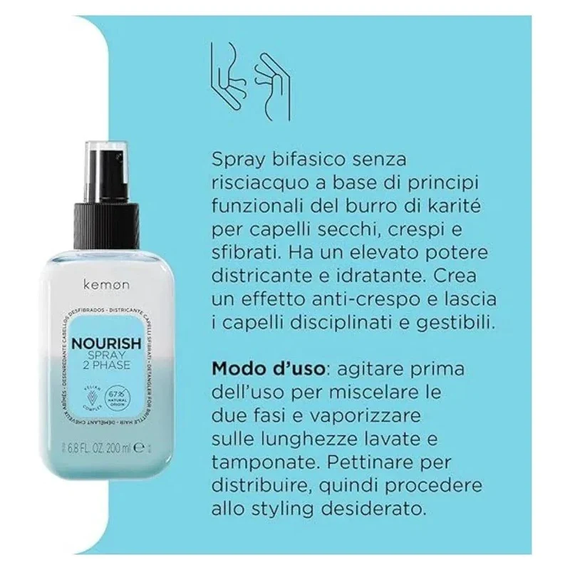 Kemon Nourish 2Phase spray capelli secchi 200ml