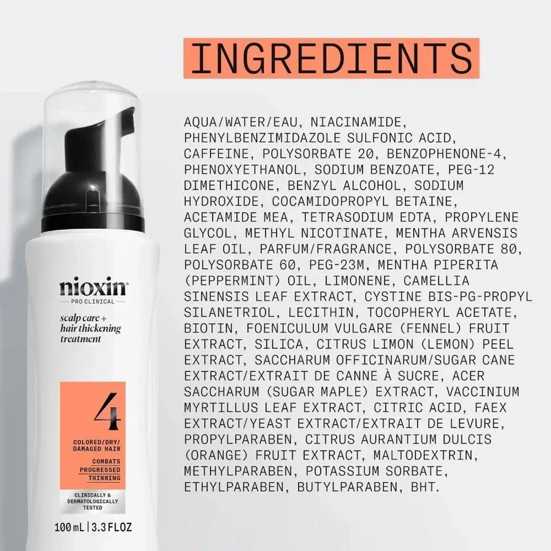Nioxin System 4 Leave In Treatment capelli colorati con assottigliamento avanzato 100ml