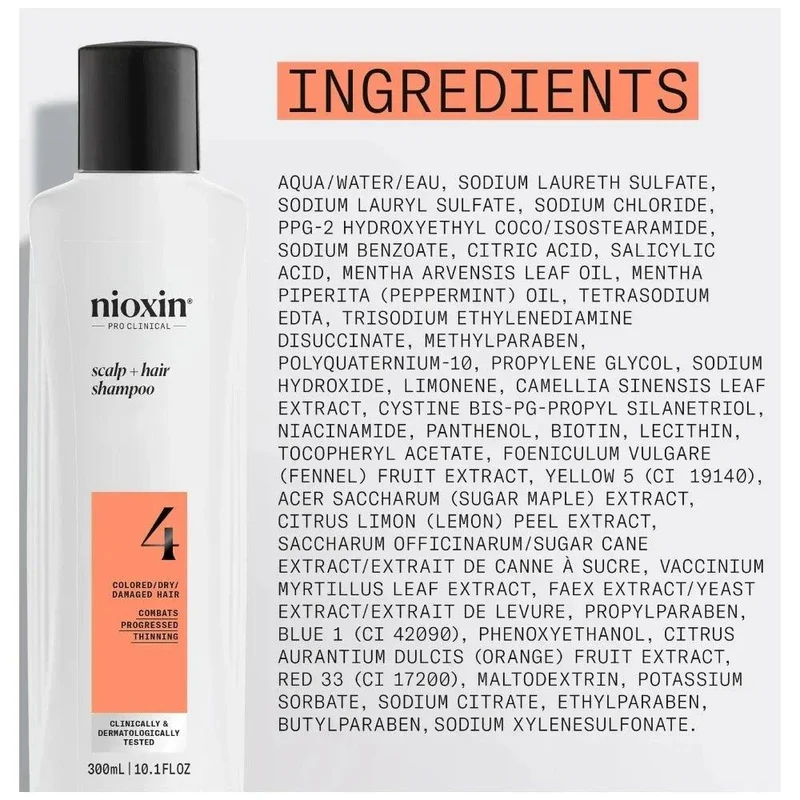 Nioxin System 4 Shampoo capelli colorati con assottigliamento avanzato